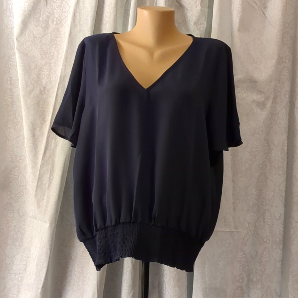Michael Kors Short Sleeve Chiffon Top
